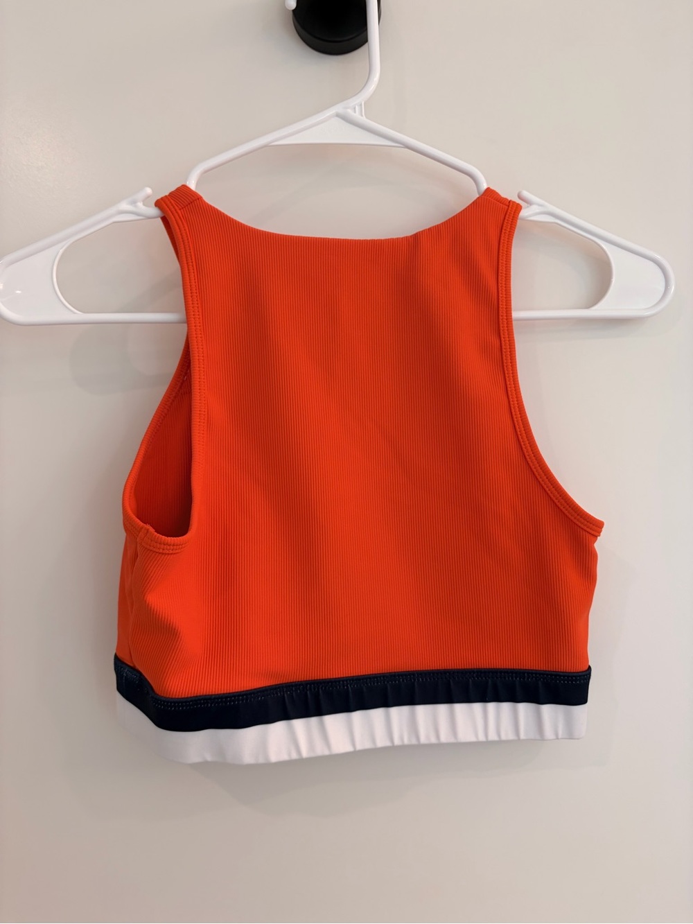 Wilo The Label Contra Ribbed Sports Bra Orange & Navy - Size S - Picture 3 of 3